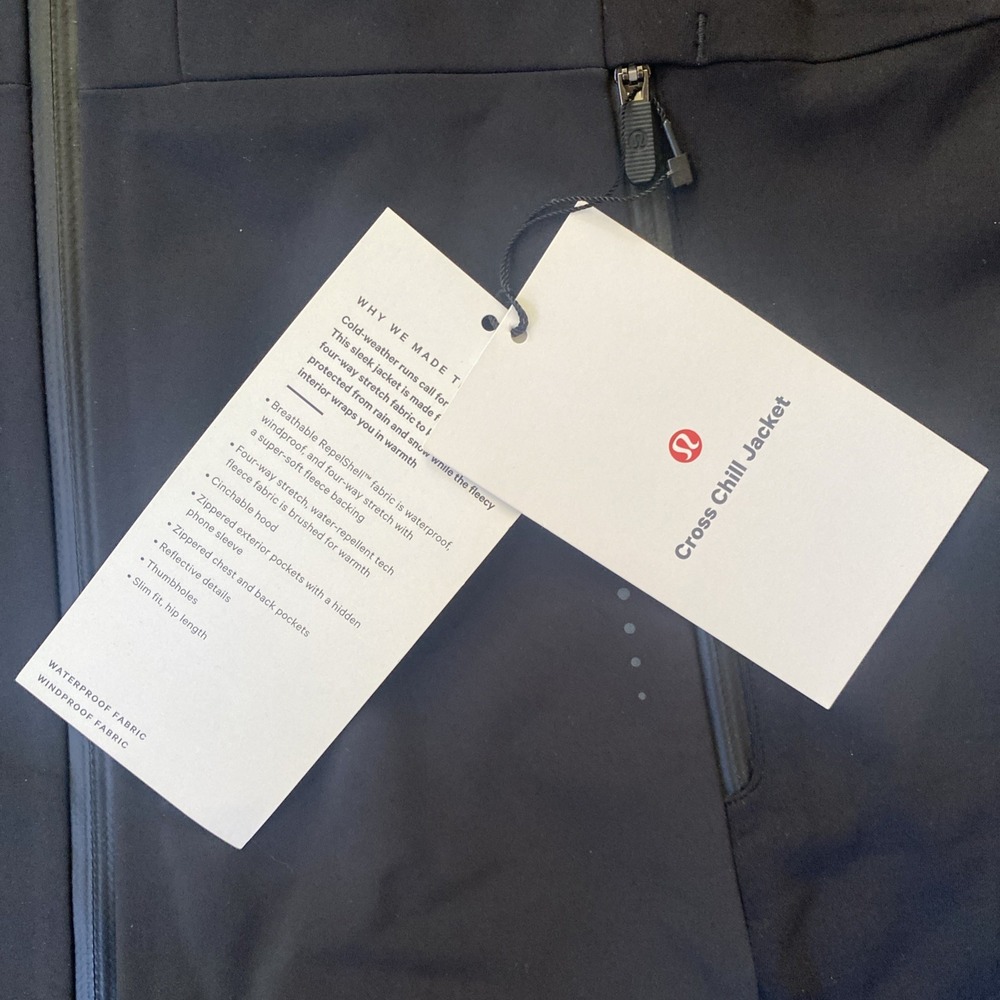 LULULEMON NWT Cross Chill Performance Jacket Black Sz 8 Waterproof Fleece - Picture 4 of 6